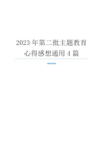 2023年第二批主题教育心得感想通用4篇