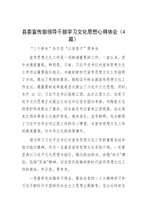 县委宣传部领导干部学习文化思想心得体会（4篇）