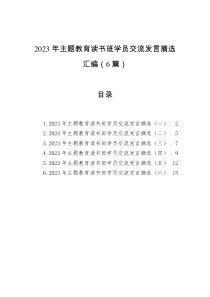 2023年主题教育第三专题读书班研讨发言摘编汇编（5篇）