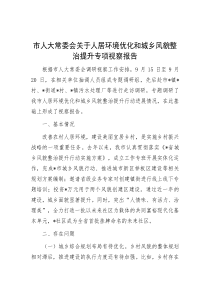 市人大常委会关于人居环境优化和城乡风貌整治提升专项视察报告