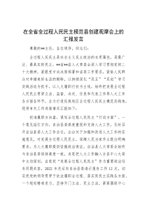 在全省全过程人民民主模范县创建观摩会上的汇报发言