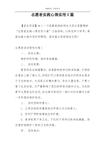 志愿者实践心得实用5篇