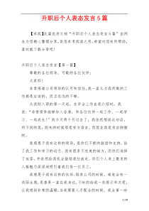 升职后个人表态发言5篇