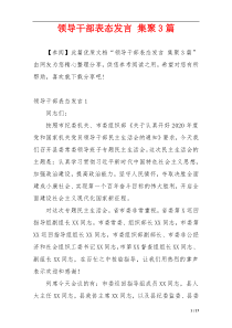 领导干部表态发言 集聚3篇