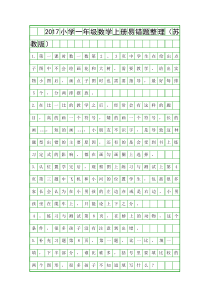 2017小学一年级数学上册易错题整理苏教版