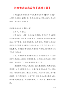 巡视整改表态发言【通用5篇】