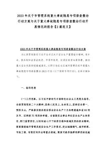 2023年关于市管理系统重大事故隐患专项排查整治行动方案与关于重大事故隐患专项排查整治行动开展情