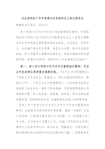 在全省民政工作年度重点任务推进会上的汇报发言