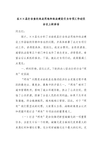 在县打击查处违法用地和违法建设行为专项工作动员会议上的讲话