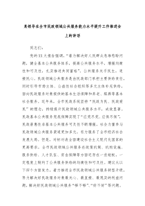 某领导在全市民政领域公共服务能力水平提升工作推进会上的讲话