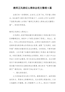 教师正风肃纪心得体会范文整理5篇