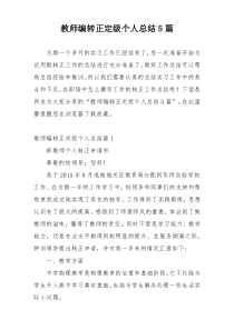 教师编转正定级个人总结5篇