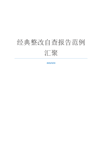 经典整改自查报告范例汇聚
