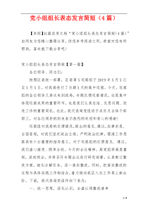 党小组组长表态发言简短（4篇）