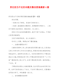 责任担当不足的问题及整改措施最新4篇