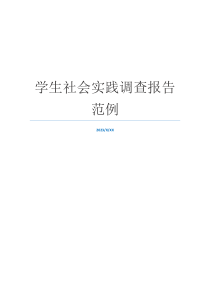 学生社会实践调查报告范例