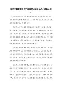 学习三篇新疆工作汇报重要讲话精神的心得体会范文