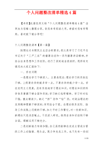 个人问题整改清单精选4篇