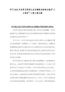 学习2023年世界互联网大会乌镇峰会致辞全落实“三大倡导”心得2篇文稿