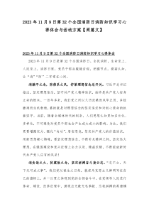 2023年11月9日第32个全国消防日消防知识学习心得体会与活动方案【两篇文】