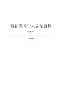 新颖教师个人总结范例大全