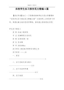 在校学生实习报告范文精编4篇