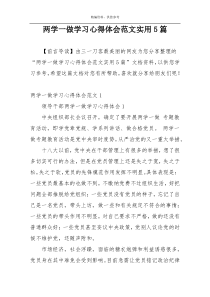 两学一做学习心得体会范文实用5篇