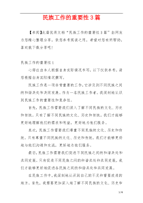 民族工作的重要性3篇