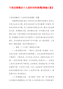 干部巡察整改个人剖析材料集聚【精编4篇】