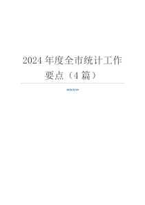 2024年度全市统计工作要点（4篇）