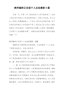 教师编转正定级个人总结最新8篇