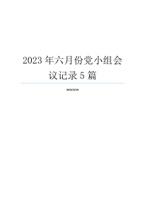 2023年六月份党小组会议记录5篇