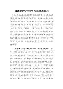 在县委理论学习中心组学习上的交流发言范文