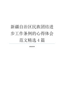 新疆自治区民族团结进步工作条例的心得体会范文精选4篇