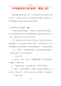 大学迎新活动方案(案例)（精选4篇）