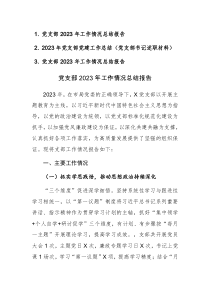 2023年党支部工作情况总结报告范文3篇