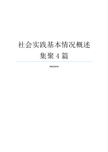 社会实践基本情况概述集聚4篇