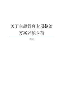 关于主题教育专项整治方案乡镇3篇