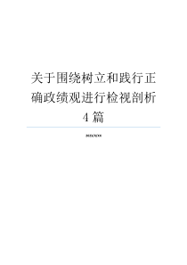 关于围绕树立和践行正确政绩观进行检视剖析4篇