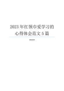 2023年红领巾爱学习的心得体会范文5篇