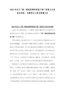 2023年关于“想一想我是哪种类型干部”思想大讨论发言材料、专题研讨心得【两篇文】