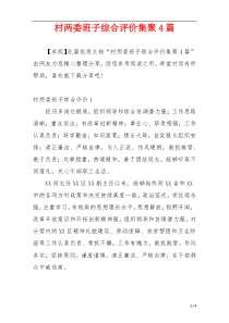 村两委班子综合评价集聚4篇