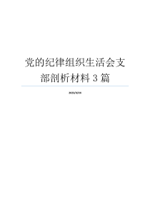 党的纪律组织生活会支部剖析材料3篇