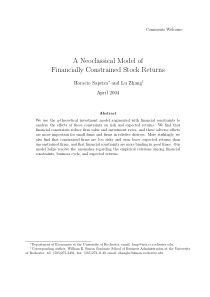 ModelofFinanciallyConstrainedStockReturns