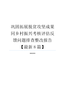 巩固拓展脱贫攻坚成果同乡村振兴考核评估反馈问题排查整改报告【最新8篇】