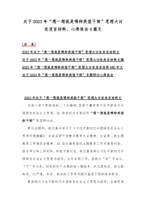 关于2023年“想一想我是哪种类型干部”思想大讨论发言材料、心得体会4篇文