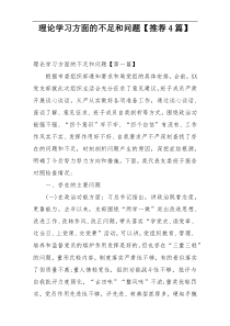 理论学习方面的不足和问题【推荐4篇】