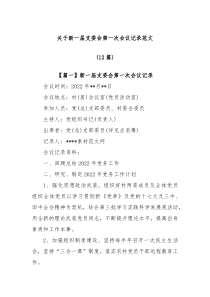 12篇关于新一届支委会第一次会议记录范文