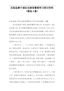 纪检监察干部队伍教育整顿学习研讨材料（精选4篇）