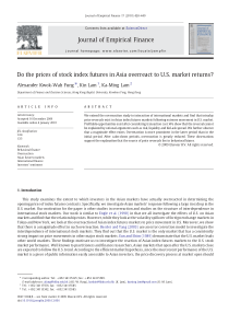 Do the prices of stock index futures in Asia overr